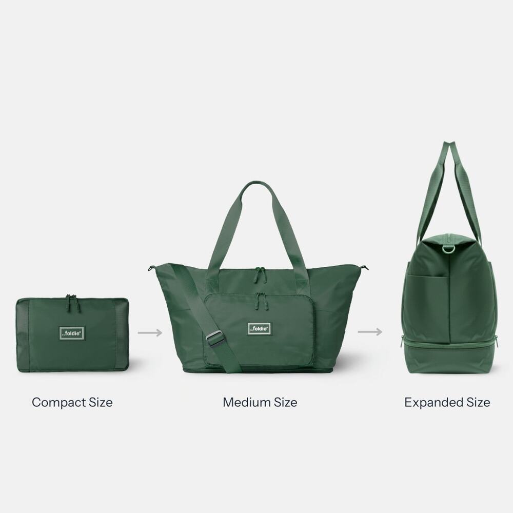New The Foldie Travel Bag Army Green Tote Bag Duffle NWT